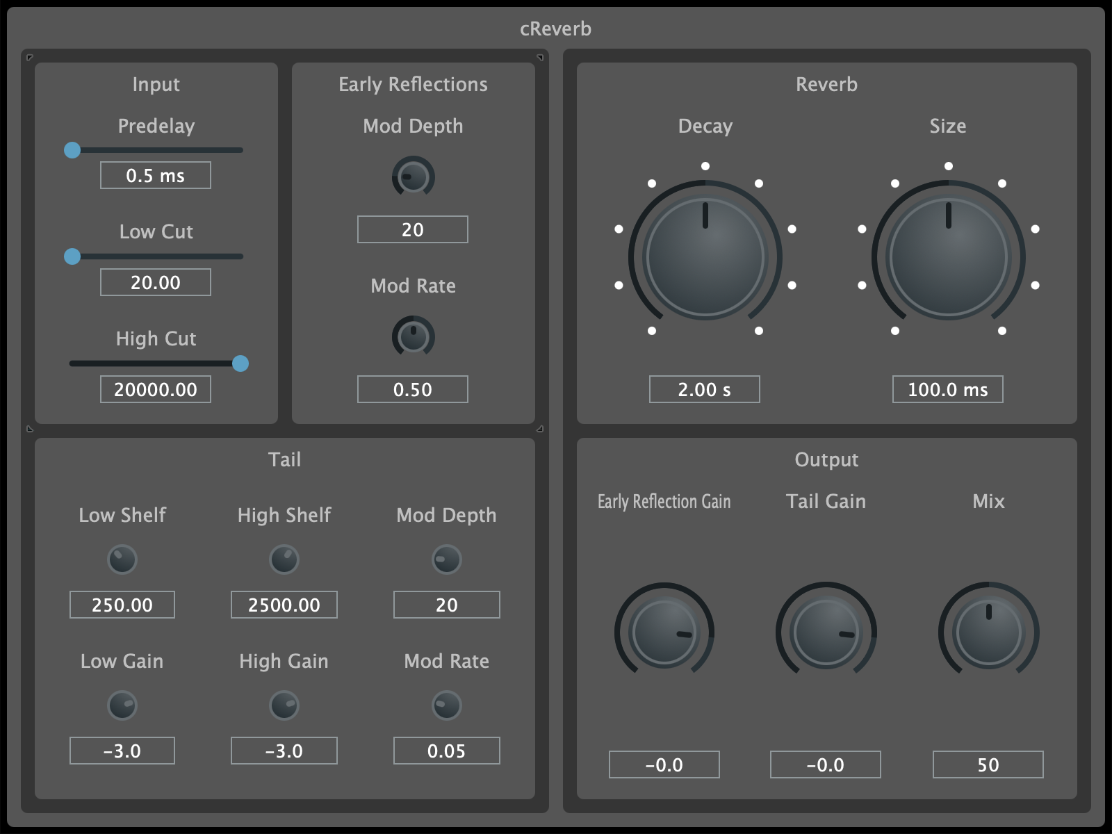 cReverb plugin